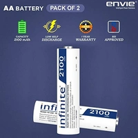 Envie AA 2100 2PL Infinite Rechargeable Battery for Remote Controls, Electronic Toys, Cameras, Flashlights and Others