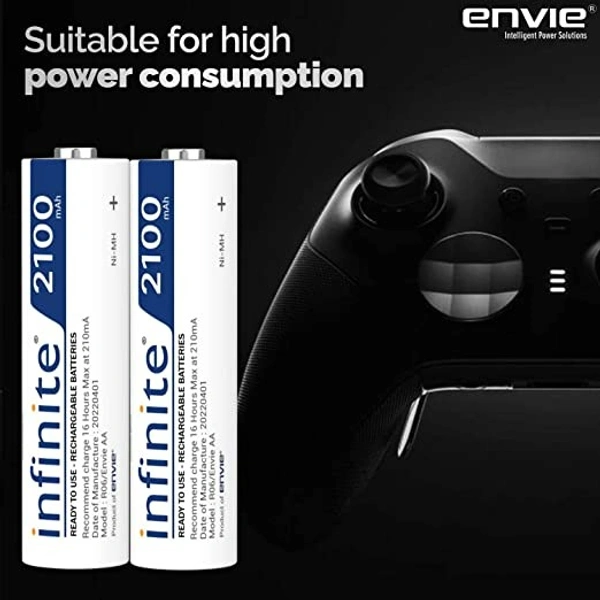 Envie AA 2100 2PL Infinite Rechargeable Battery for Remote Controls, Electronic Toys, Cameras, Flashlights and Others