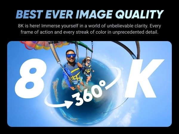 insta360 X4-8K Waterproof 360 Action Camera, 4K Wide-Angle Video, Invisible Selfie Stick Effect, Removable Lens Guards, 135 Min Battery Life, AI Editing, Stabilization, for Sports, Travel, Outdoor