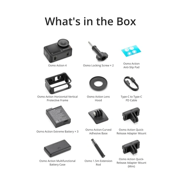 DJI Osmo Action 4 Adventure Combo - 4K/120fps Waterproof Action Camera with a 1/1.3-Inch Sensor, 10-bit & D-Log M Color Performance, Up to 7.5 h with 3...