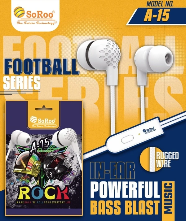 A-15 FOOTBALL SERIES EARPHONE  - White