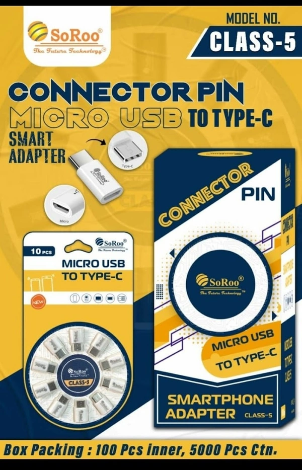 CLASS-5 MICRO USB TO TYPE-C - White