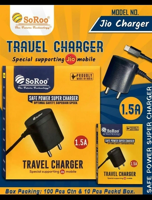 TRAVEL CHARGER ( JIO SUPPORT) - Black 