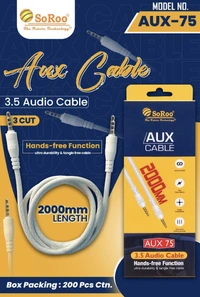 AUX CABLE-75 ( 3.5 AUDIO CABLE ) - White, 2 M