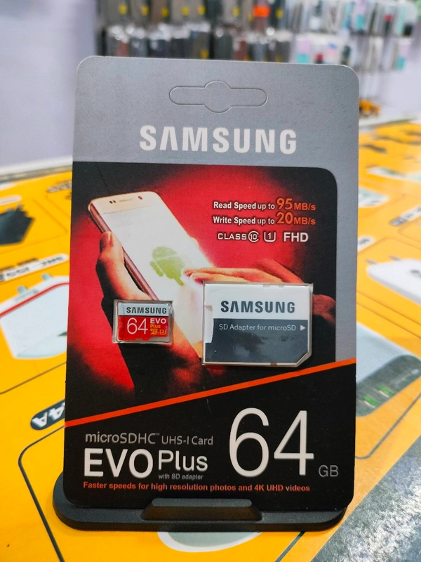 Samsung Memory Card ( Class-10 ) ( 64GB ) - Red