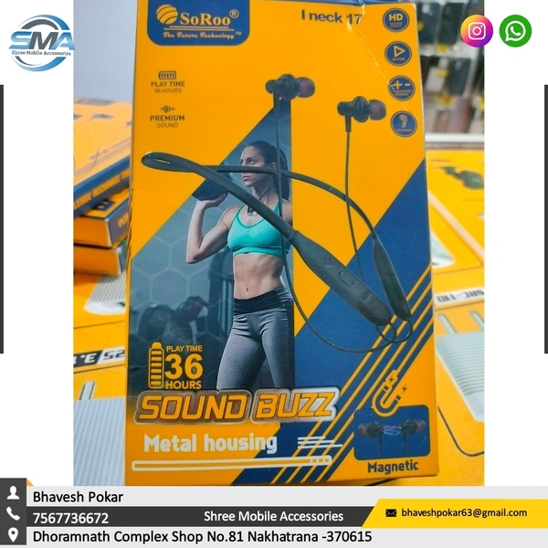 Neckband-17*( 36Hours PlayTime )*  Metal...Super Sound  with 6 Months Warranty