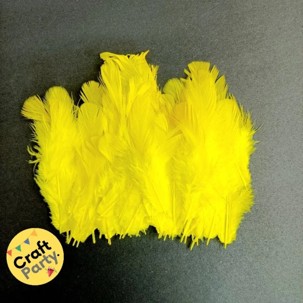 Lemon Yellow Feathers - Pack Of 80pcs