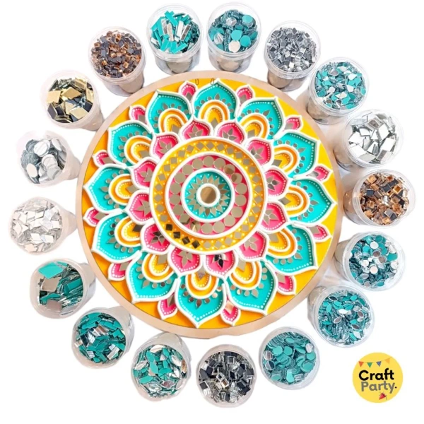 Lippan Art Full DIY Complete Kit | 5000+ Pieces Of Glass | 40+ Sizes And Shapes - 24 Glass Shapes And Sizes