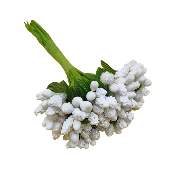 CraftParty White Artificial Pollen Flowers For Tiara Making,Decoration Hampers & Jewelry Making