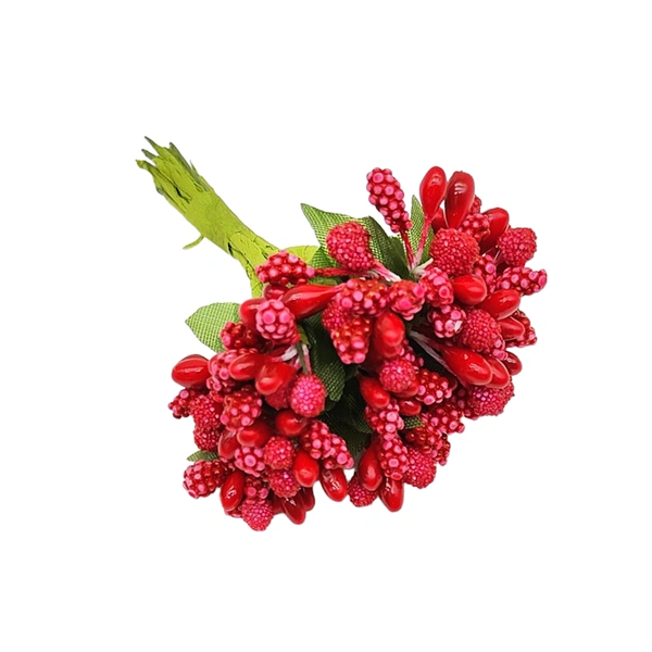 CraftParty Red Artificial Pollen Flowers For Tiara Making,Decoration Hampers & Jewelry Making
