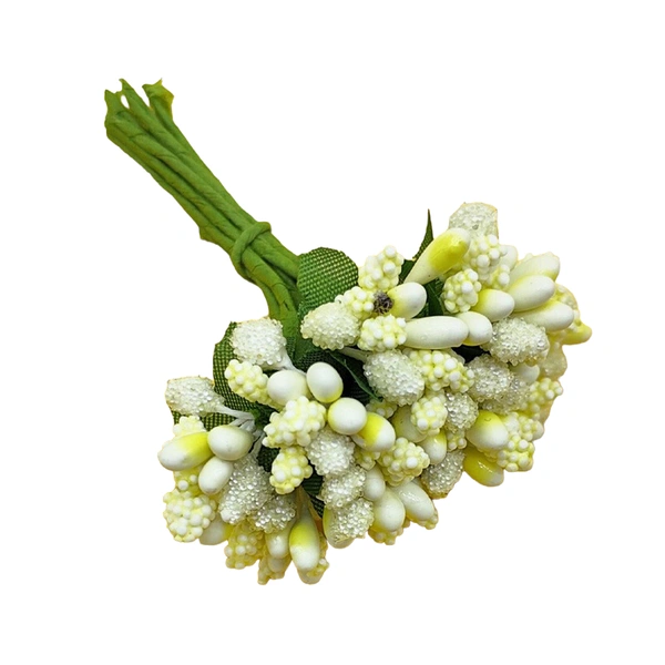 CraftParty Light Yellow Artificial Pollen Flowers For Tiara Making,Decoration Hampers & Jewelry Making