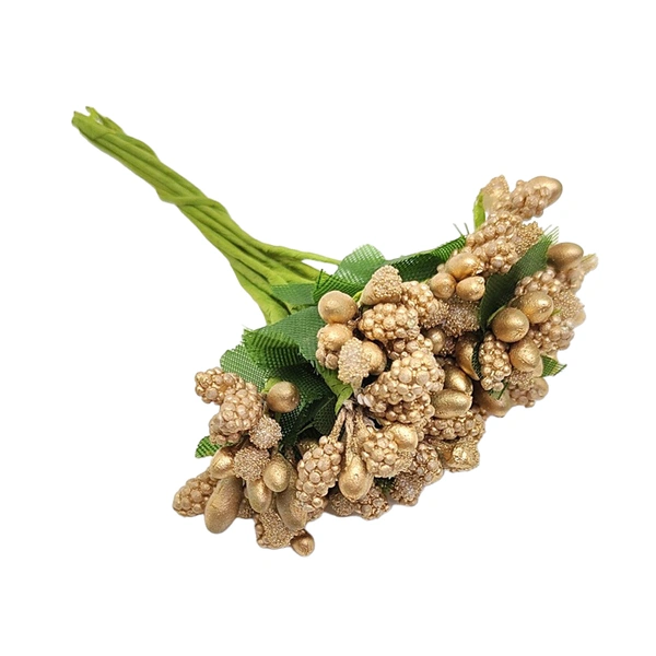 CraftParty Golden Artificial Pollen Flowers For Tiara Making,Decoration Hampers & Jewelry Making