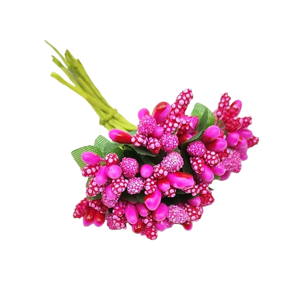 CraftParty Rani Pink Artificial Pollen Flowers For Tiara Making,Decoration Hampers & Jewelry Making