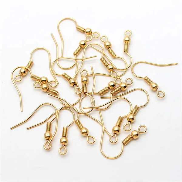 30pc Jewellery Making Earring Hook for Silk Thread Jewellary Making - Golden