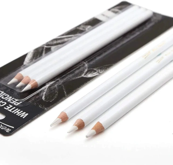 White Charcoal Pencil Set of 3 for Sketching, Drawing and Other Artistic Work