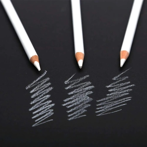 White Charcoal Pencil Set of 3 for Sketching, Drawing and Other Artistic Work