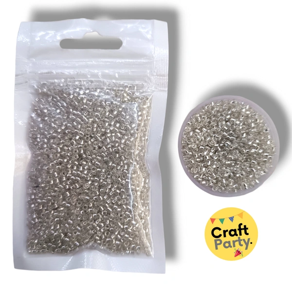 Silver Color Glass Seed Beads For Crafting And DIY