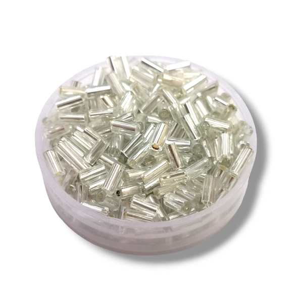Silver Color Glass pipe Beads For Crafting And DIY