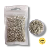 Metal Silver Color Glass Seed Beads For Crafting And DIY