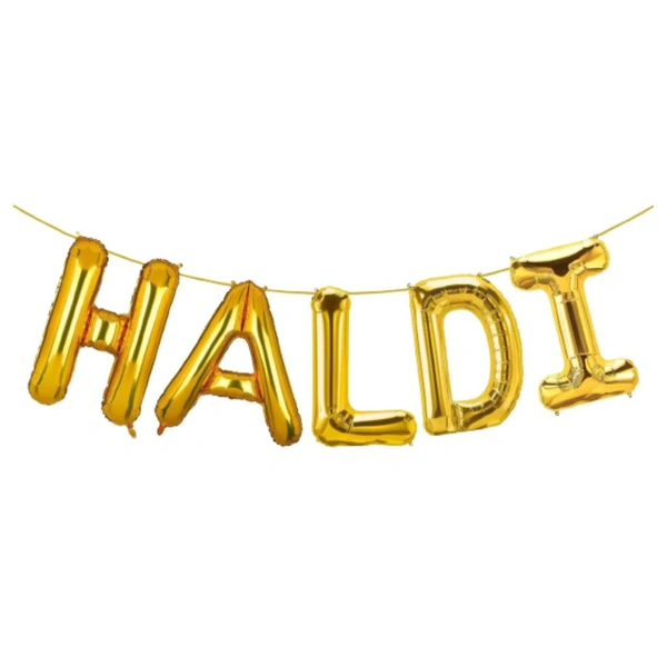 Haldi Foil Balloon Set - 18 inches Golden