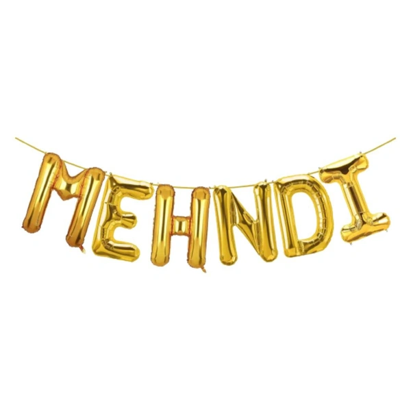 Mehndi Foil Balloon Set - 18 inch Golden