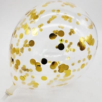 12inch Confetti Latex Balloon - Golden - 5pcs pack