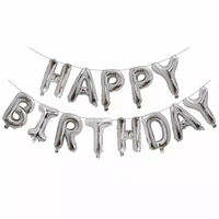 16 inch Happy Birthday Foil Balloon - Silver