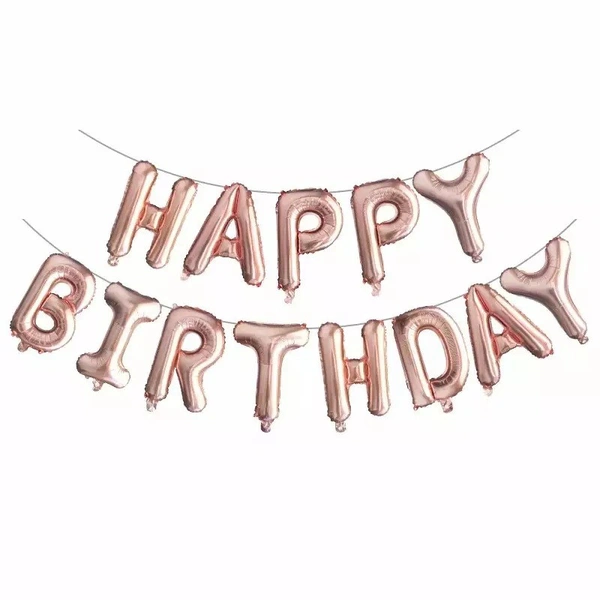 16 inch Happy Birthday Foil Balloon - Rose Gold