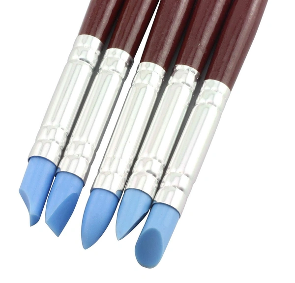 5pcs/set DIY Soft Pottery Clay Tools Sculpting Tools Cake Oils Engraving Rubber Craft Pen Brush Polymer Modelling Shaper