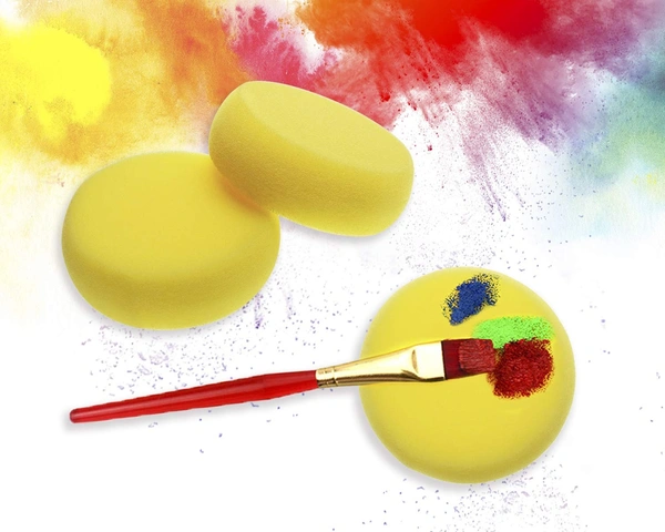 2pcs Painting Sponges, Round Watercolor Synthetic Sponge, Artist Sponge For Face Painting, Painting, Crafts, Pottery, Clay, Ceramics, Wall