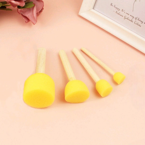 Round Sponge Brush Set, Round Sponge Brush For Painting, Paint Sponge For Acrylic Painting, Painting Tools For Arts And Crafts (4 Sizes)