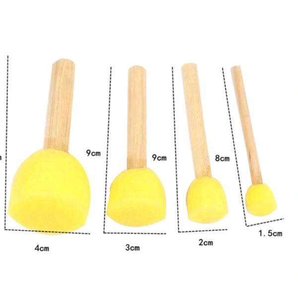 Round Sponge Brush Set, Round Sponge Brush For Painting, Paint Sponge For Acrylic Painting, Painting Tools For Arts And Crafts (4 Sizes)