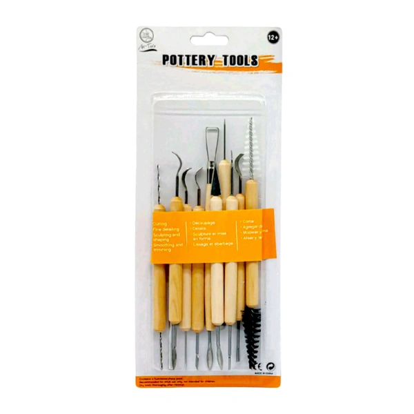 1set Soft Clay Sculpture Pottery Tool DIY Handmade Carving Knife Set With Wooden Handle Ceramics Modeling Graving Tools