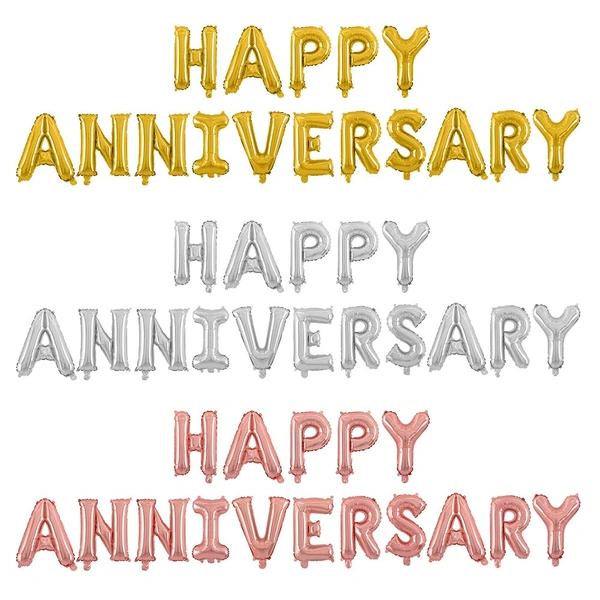 Happy Anniversary foil balloon - Choose any color - Silver