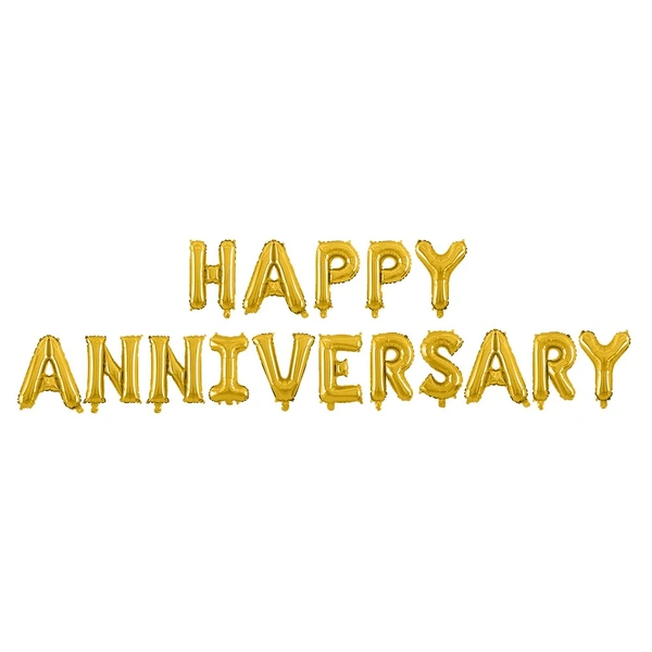 Happy Anniversary foil balloon - Choose any color - Golden
