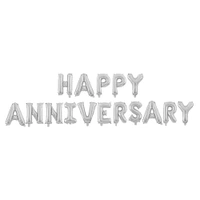 Happy Anniversary foil balloon - Choose any color - Silver