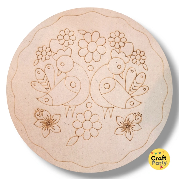 10 inch Round Designed MDF engraved cutout 3mm thickness for mandala art, lippan art