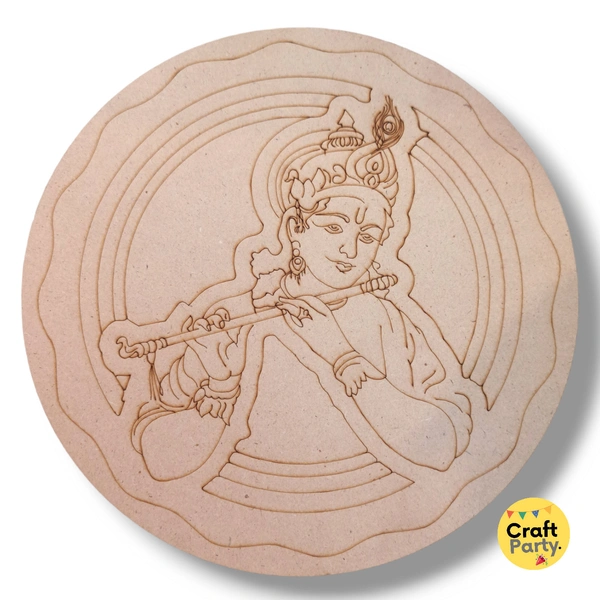 10 inch Round Designed MDF engraved cutout 3mm thickness for mandala art, lippan art