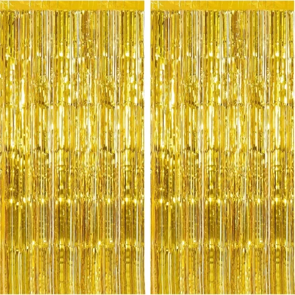 2pc Golden Curtains[3x6inch] For Birthday / Anniversary/ Party Decoration