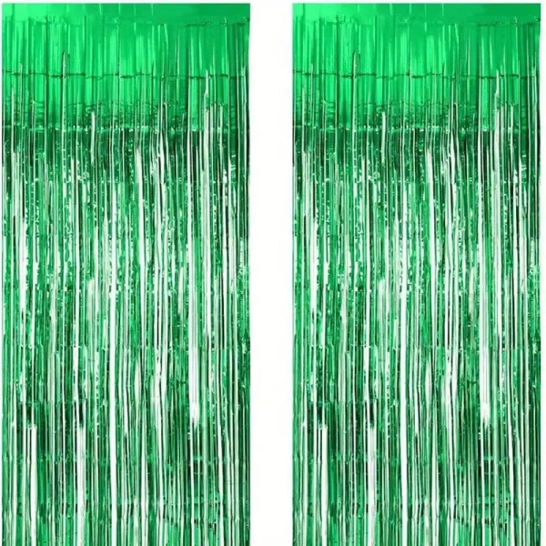 2pc Green Curtains[3x6inch] for birthday / anniversary/ party decoration 
