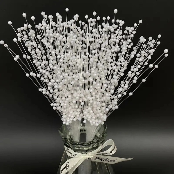 Artificial Pearl Wedding Bouquet, Faux Pearl Chain DIY Pearl Bouquet, Vase Decorative Pearls Flowers Bouquet, Wedding Table Decorations