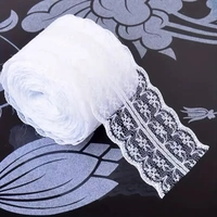 6Yards/4.5mts Ehite Lace DIY Handicraft Material, Clothing Decoration Accessories, Linen Roll Trim Ribbon