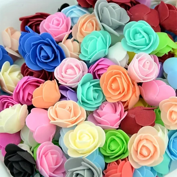 30pcs Artificial Rose Flower Heads, Simulation Foam Rose Flowers Heads, For Wedding Birthday Décor, Photo Props