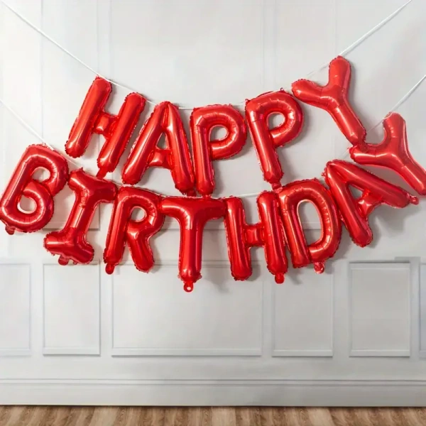 16 inch Happy Birthday Foil Balloon - Red