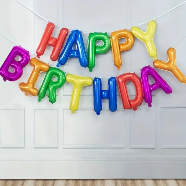 13pcs, Birthday Balloon Rose Golden Foil Letter Balloons Set, Happy Birthday Decoration, Party Supplies, Photo Balloon, Party Balloon, Birthday Balloon, Birthday Decoration, Aesthetic Room Decor, Party Decorations Supplies