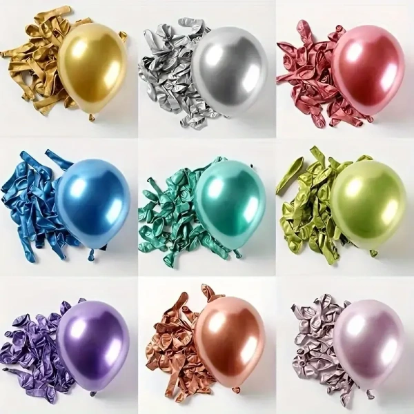 30pcs, 10-inch Metal Chrome Balloons, Party Balloons, For Birthday Party Decorations, Wedding Decor, Chrismas Decor, Outdoor Party Decor,room Decor. - Cocktail