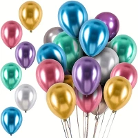 30pcs, 10-inch Metal Chrome Balloons, Party Balloons, For Birthday Party Decorations, Wedding Decor, Chrismas Decor, Outdoor Party Decor,room Decor. - Cocktail