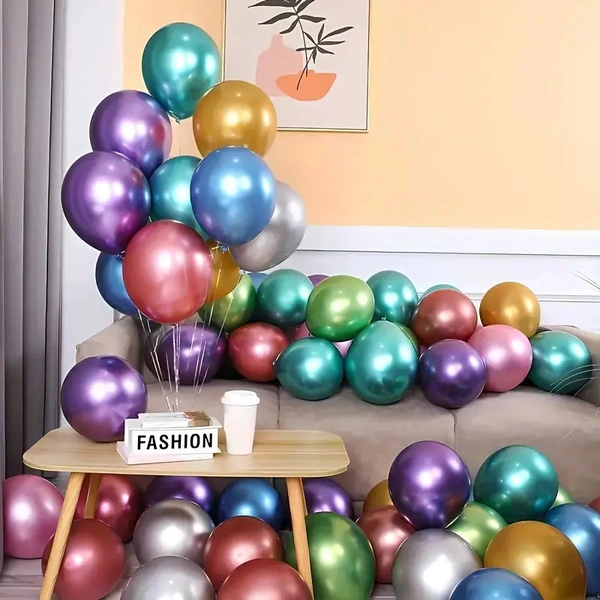 30pcs, 10-inch Metal Chrome Balloons, Party Balloons, For Birthday Party Decorations, Wedding Decor, Chrismas Decor, Outdoor Party Decor,room Decor. - Cocktail