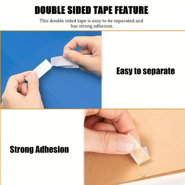 High-end Double-sided Transparent Craft Tape, Multi Size Double-sided Art Tape, Scrapbook DIY Photo Tape, Gift Packaging, Paper Back, Office School, Party