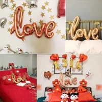 CraftParty Love Foil Balloon, Birthday Decoration, Party, Love Aluminum Foil Balloon - 32 inch - Rose Gold